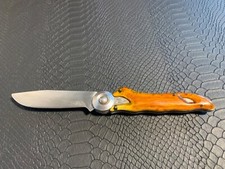 Vintage pocket folding knife USSR. FOX Hand-made overlays amber!!!!
