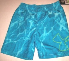 NEW Under Armour 2T turquoise blue boys swim swimsuit trunk shorts elastic waist