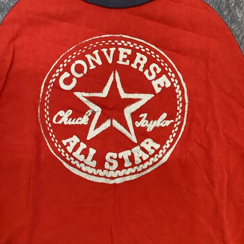 Boys Converse All Star Red Blue T-shirt Short Sleeve Top Logo Age 6 - 7 Years - Picture 2 of 7