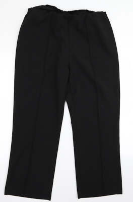 arista Womens Black Polyester Blend Trousers Size 16 L26 in UK