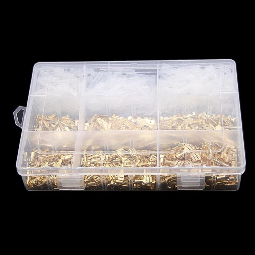900-tlg Flachstecker Kabelschuhe Sortiment Flachsteckhülsen Quetschverbinder Set - Bild 13 von 28