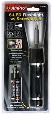 Ampro T19742 2-in-1 6-LED Flashlight and Screwdriver