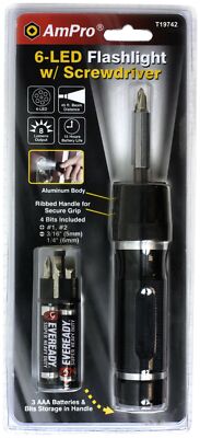 Ampro T19742 2-in-1 6-LED Flashlight and Screwdriver