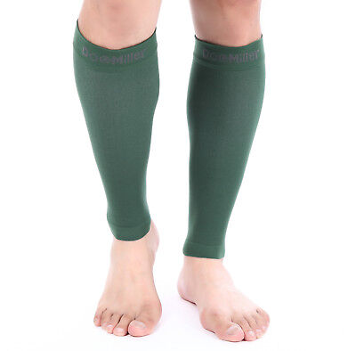 Doc Miller Calf Compression Sleeve 1Pair 20-30mmHg Recovery Varicose Veins  DkGRN 