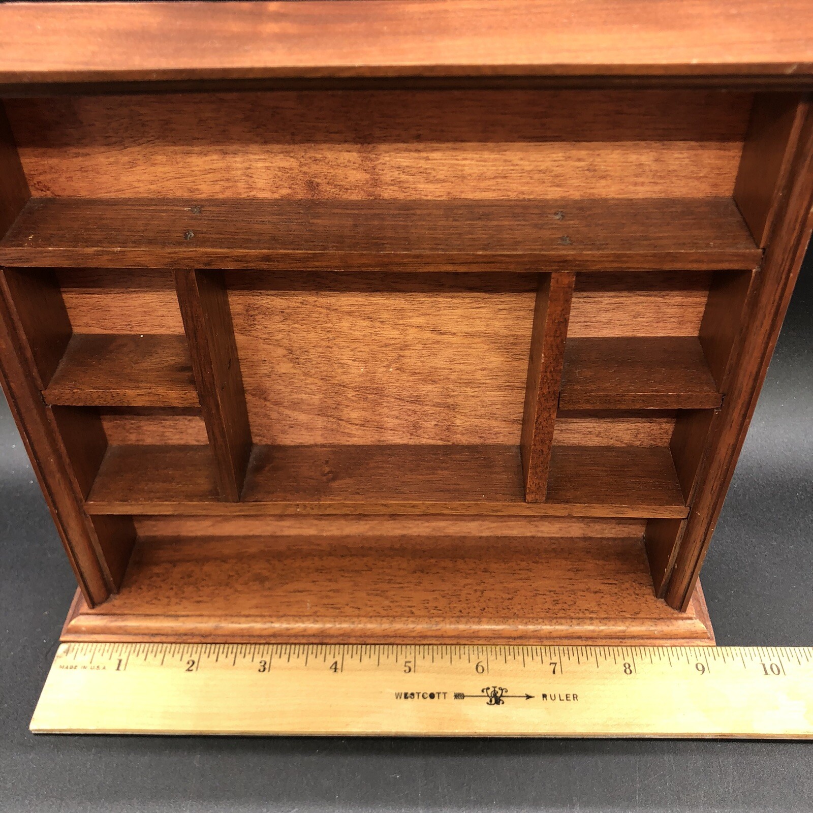Wood Curio Knick Knack Wall Hanging Display Shelf Shadow Box 9.25” W X