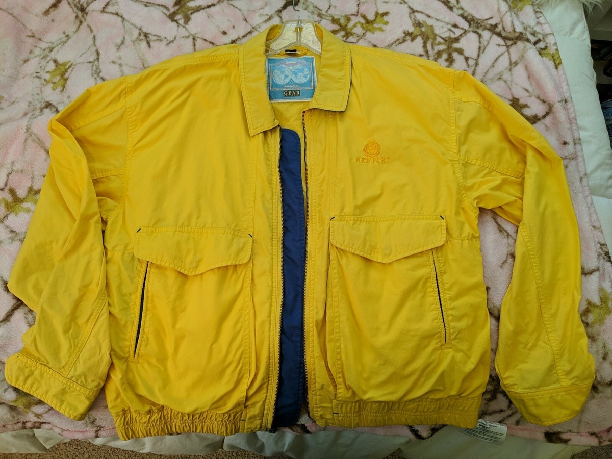 Rare, Vintage, Gear Sports Newport -L Yellow Full Zip Jacket Mens