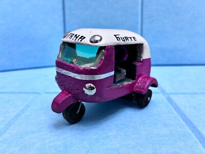 Vintage Wooden Tuk Tuk Toy Original Hand Carved Tricycle