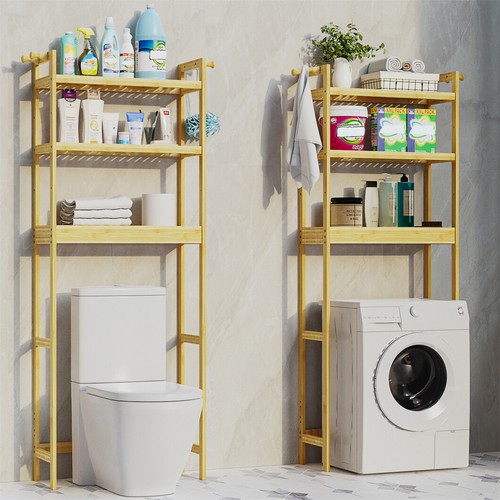 Holzregal über der Waschmaschine Wäsche-Organizer Ablageregal über der Toilette - Bild 2 von 13