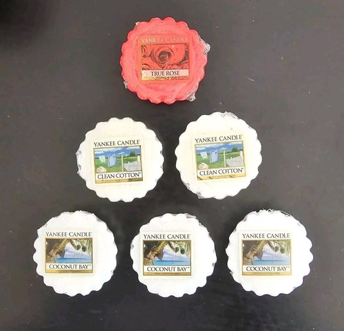 YANKEE CANDLE Lot - Tart Melts x 6 clean cotton /coconut bay /true rose wax melt - Picture 2 of 8