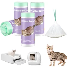 100 Pack Cat Litter Box Liner Bags Compatible with Petsafe for Clumping & for...