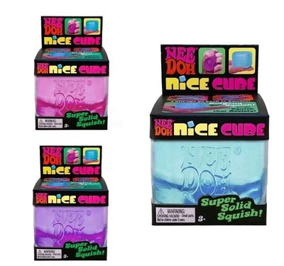 Nee Doh Nice Cube Super Solid Squish! - Blue Purple Pink - Brand New