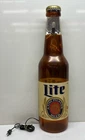 Vintage Miller Pilsner Lite Beer Bottle Lighted Ad Wall Display Sign - Untested