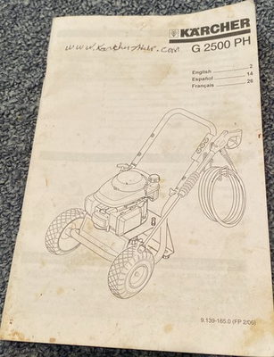 #ad Karcher G2500 PH Pressure Washer Operator Manual Book $15.00