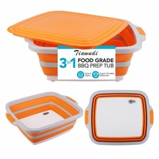 Collapsible Cutting Board with Colander Foldable Dish Tub Camping Sink 8L