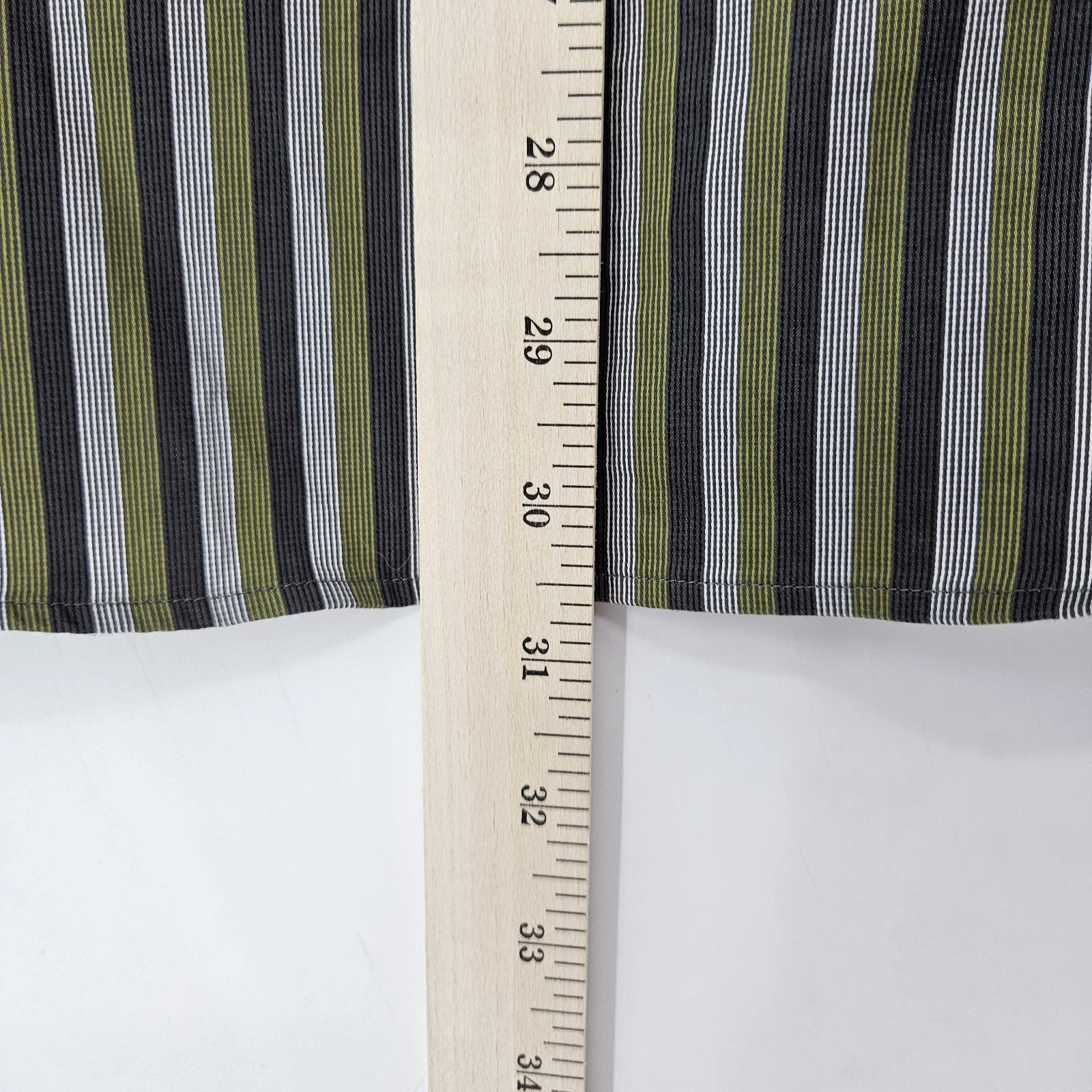 Versace Collezione Abito Camicia Uomo 46 18 5 Verde Grigio Righe Moda Casual