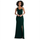 AFTER SIX 6849 Evergreen One Shoulder Draped Cowl Neck Maxi Bridesmaid Dress 8R