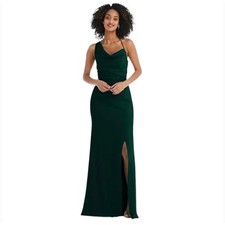AFTER SIX 6849 Evergreen One Shoulder Draped Cowl Neck Maxi Bridesmaid Dress 8R