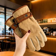 Suede Gloves for Women Warm Touch Screen Cycling Outdoor Ski Gloves with Lining