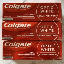 3x Colgate Optic White Stain Fighter Toothpaste Clean Mint Paste 4.2oz Exp 6/26+ 1.19 per gallon