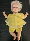 Mattel Baby TeenieTalk Blonde Hair Yellow Dress Soft Body Doll 1962 Vintage