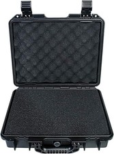 14in Waterproof Hard Case with DIY Customizable Foam 14.2 x 12 x 3.9in, Black