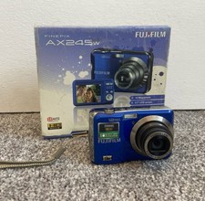 Fujifilm FinePix AX245w Zoom Digital Compact Camera Blue Working Original Box