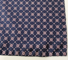 Hand Made In Italy 100 Silk Blue Geometric Pattern Pocket Square