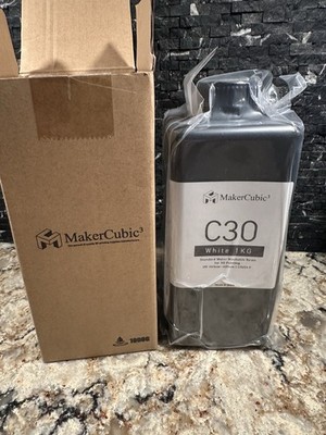 Makercubic Liquid Resin Standard White C30 1 KG New In Box UV Curing
