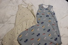 Two Kyte Baby 1.0 TOG Large Sleep Bags in Tan Duck Blue Construction Like New
