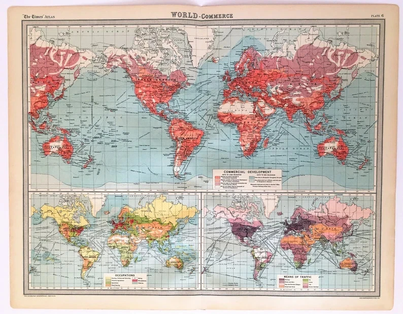 Preços baixos em World 1920-1929 Intervalo de Datas Mapas antigos