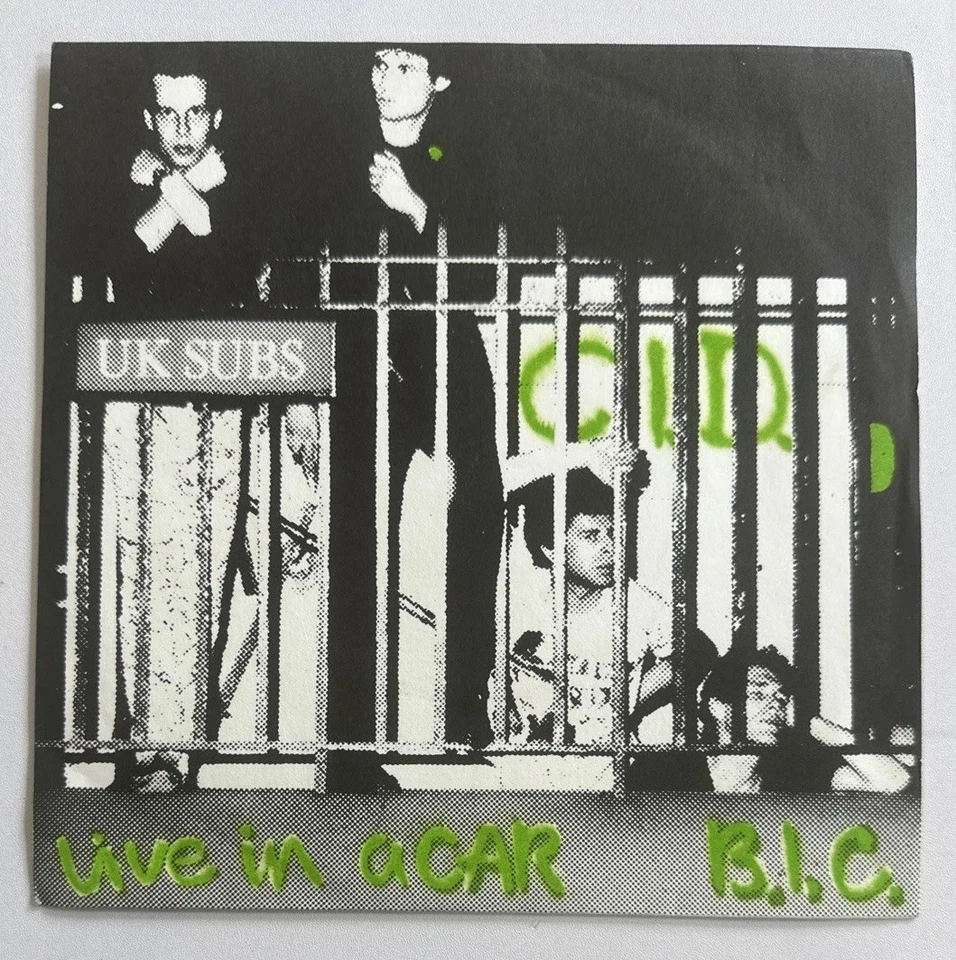 UK Subs - C.I.D ~ 7” Yellow / Olive Vinyl Record Punk EX / EX  RARE - Image 3 of 4