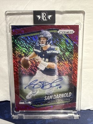 2025 Panini Prizm Sam Darnold Red Shimmer autograph 14/35 Seattle Seahawks #269