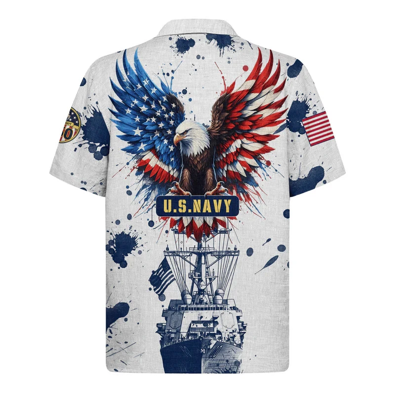 250th Anniversary US Navy Hawaiian Shirt - American Eagle Patriots
