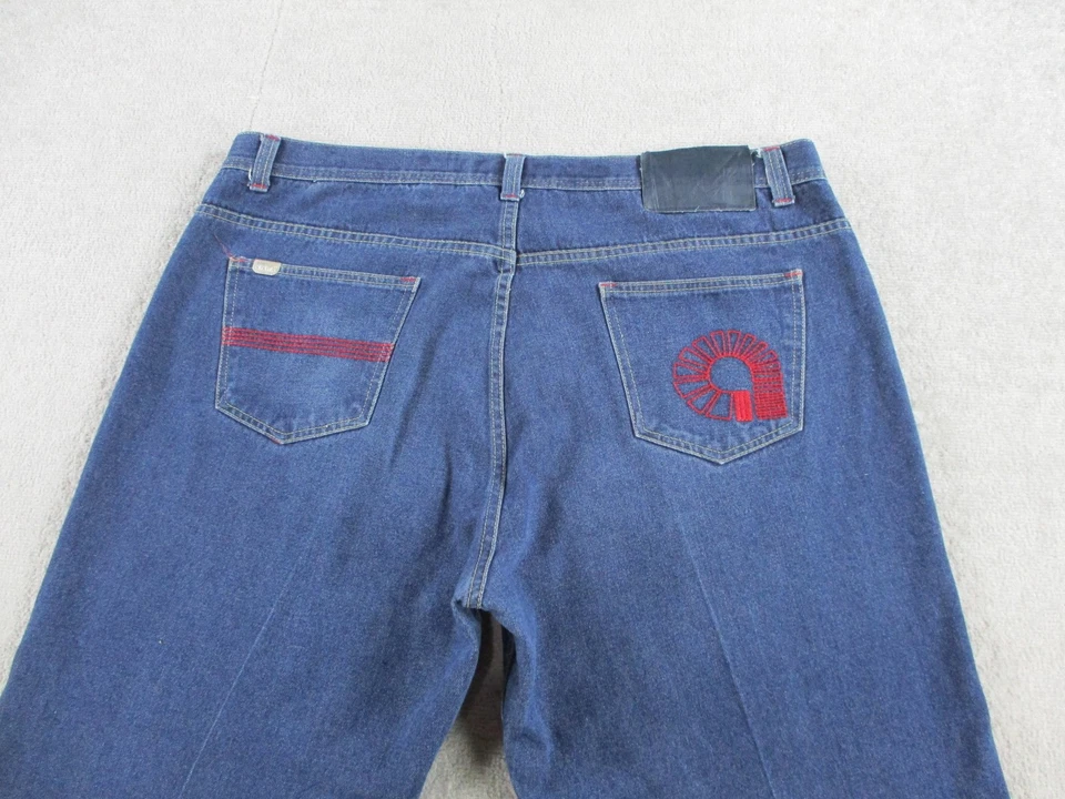 Akademiks Jeans Mens 48x29 Blue Denim Relaxed Fit Baggy Loose Streetwear - Image 2 of 4