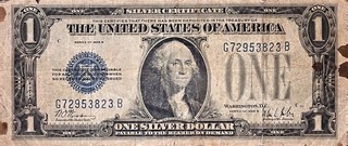 1928 B $1 Dollar Note Funny Back Blue Seal Silver Certificate