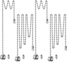 HESTYA 1 Meter Length Ceiling Fan Light Pull Cord Ball Beaded Metal Silver 