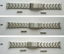 EDELSTAHLARMBAND Faltschließe Breitenwahl 18, 20, 22 mm Rundanschluß & Gerader