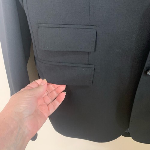 J. Lindeberg Size 50R Men's Skinny Fit Wool Sport Coat Blazer Jacket Black - Picture 7 of 13