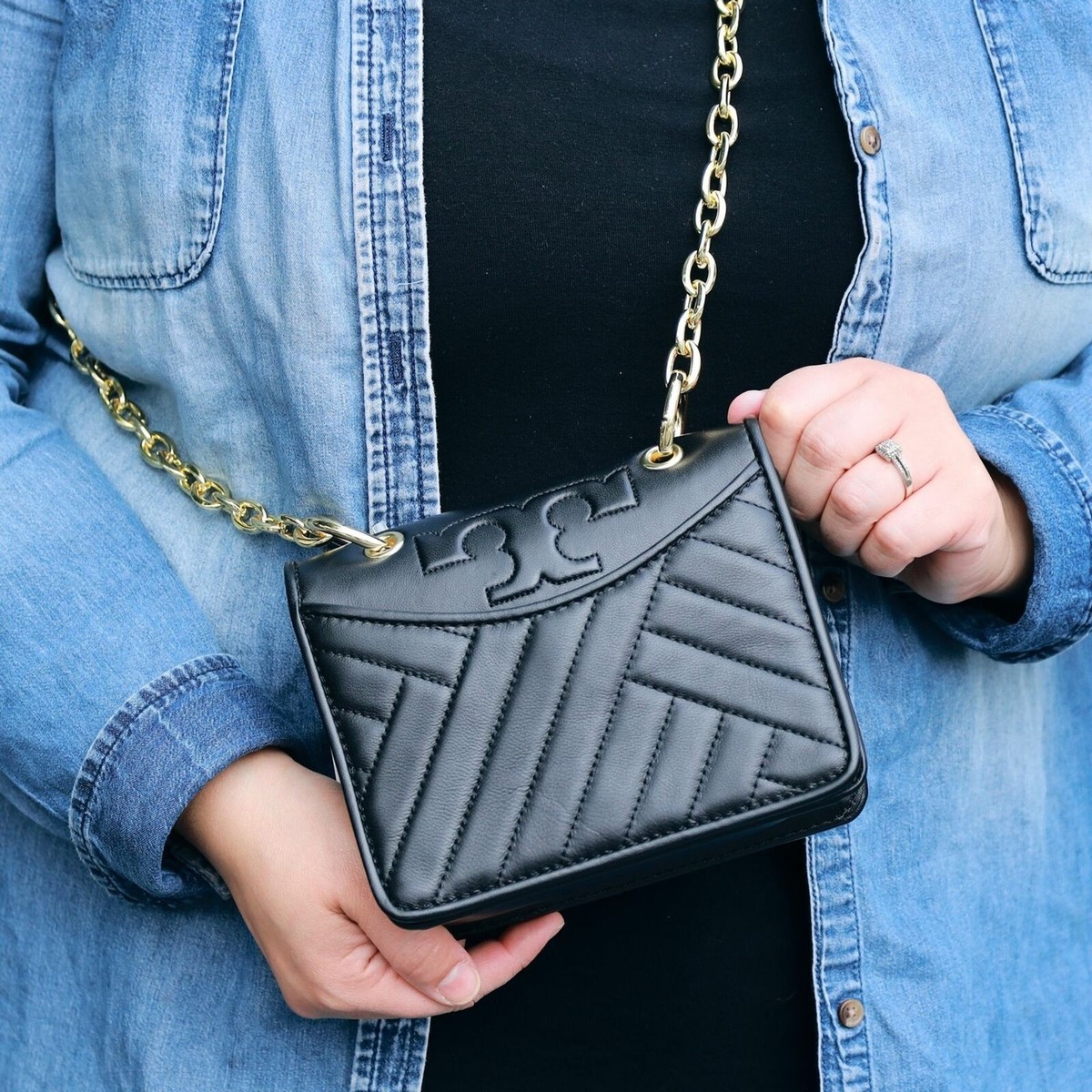 Tory Burch Alexa Mini Leather Crossbody Chain Shoulder Bag 50646