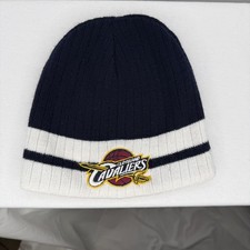 Cleveland Cavaliers Beanie Knit Cap White Navy Blue Reversible Embroidered