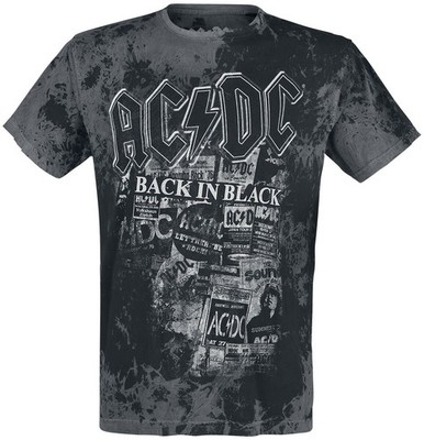ACDC T-Shirt Herren Back in Black grau/schwarz Band-Merch, Bands