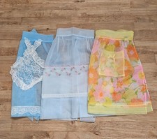 Lot of 3 Vintage Sheer Chiffon and Lace Hostess Half Aprons