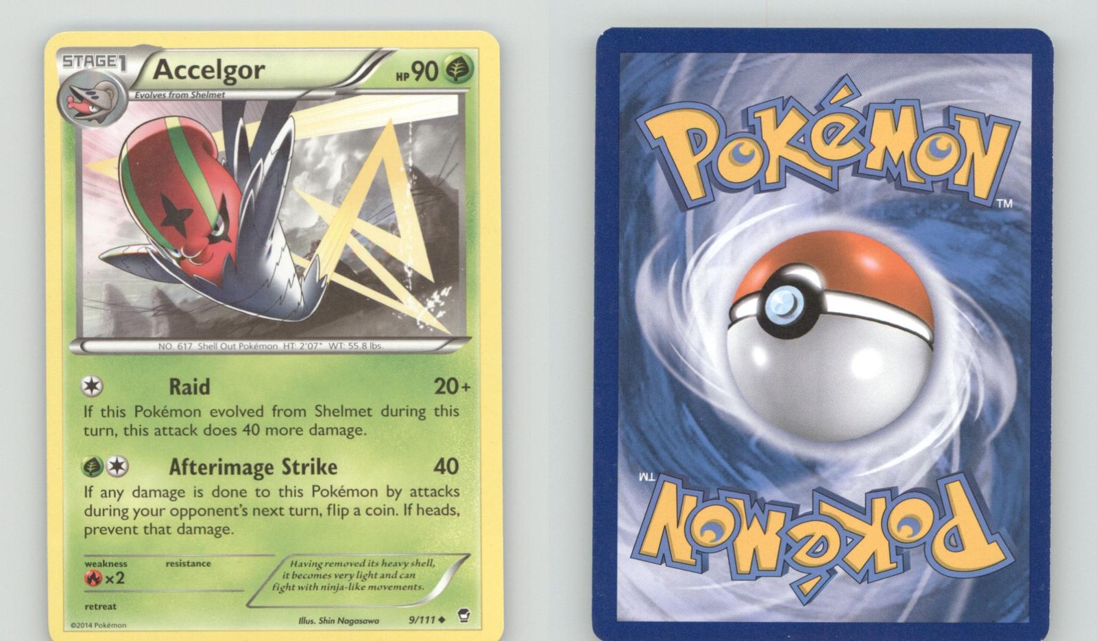 ACCELGOR 9/111 UNCOMMON FURIOUS FISTS POKEMON LIGHTLY PLAYED