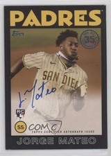 2021 Topps 1986 Baseball Black 157/199 Jorge Mateo #86A-JMA Auto 10fj