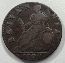 1700 HALF PENNY 1/2d WILLIAM III COIN