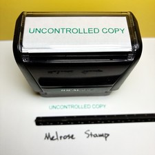 Uncontrolled Copy Rubber Stamp Green Ink Self Inking Ideal 4913