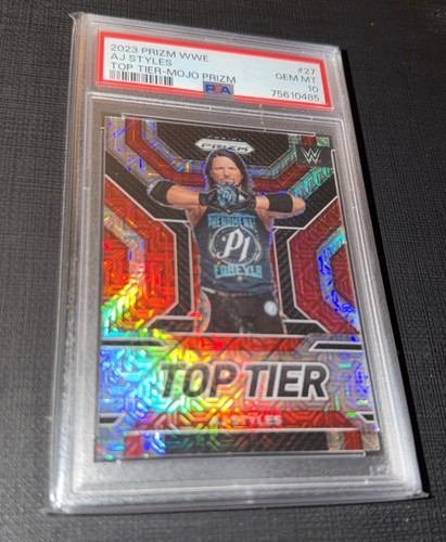 AJ Styles 2023 Panini Prizm WWE TOP TIER MOJO /25! SP #27 PSA 10!