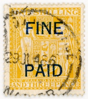 (I.B) New Zealand Revenue : Fine Paid 1/3d (1931)