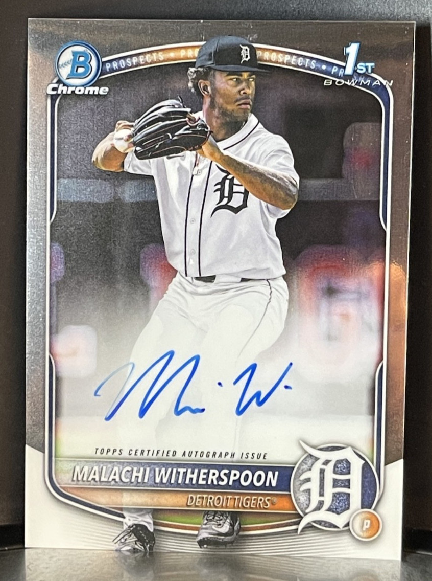 2025 Bowman Draft Malachi Witherspoon 1st Chrome AUTO #CPA-MW Detroit Tigers