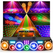 All-in-One Pro Laser Lights for Party, RGBWA Disco Light, GOBO Patterns, Lase...